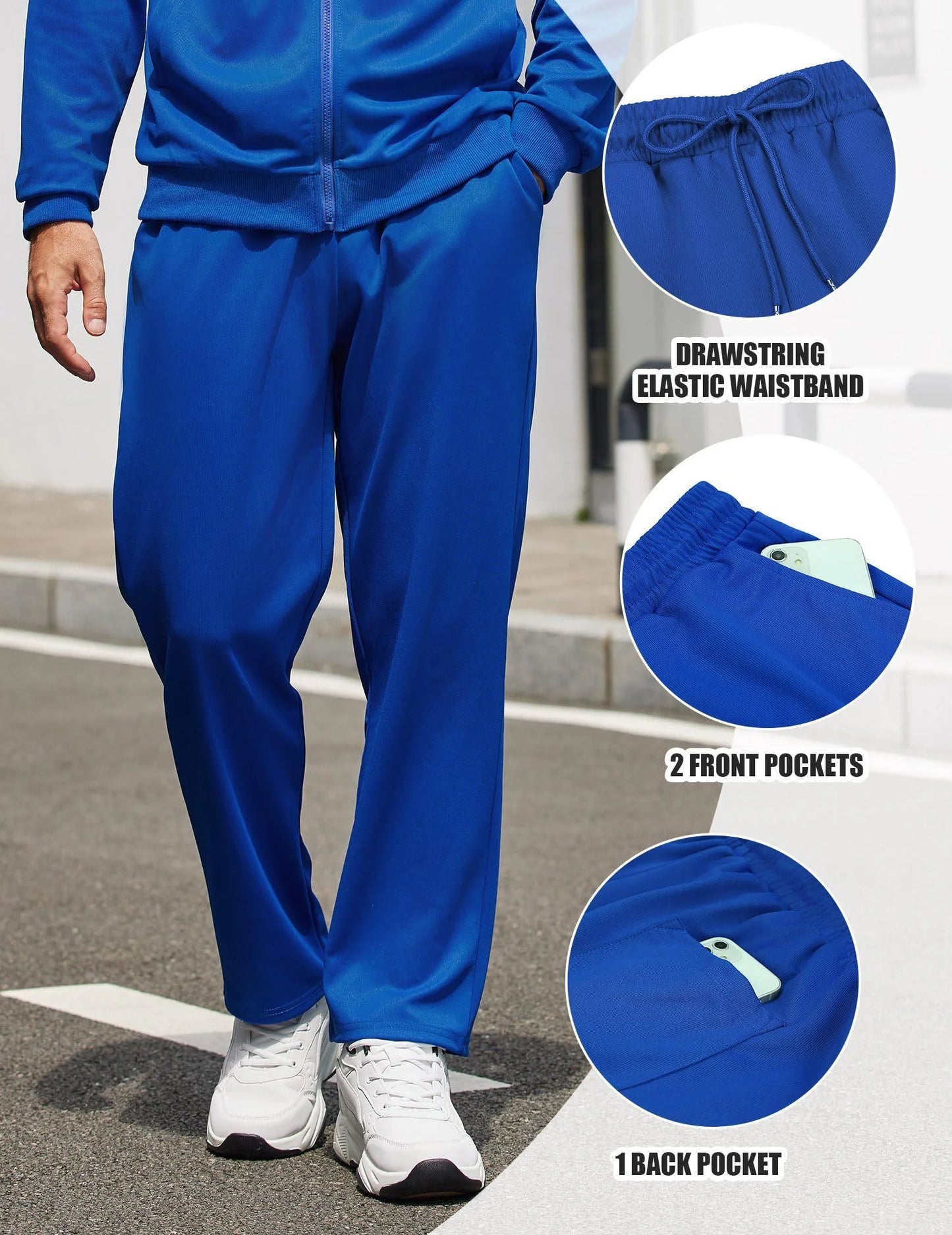 Mens Jogger Sets Casual Full Zip Jogging Sweat Suit Workout Sports Set Sportswear Gym Track Suit
