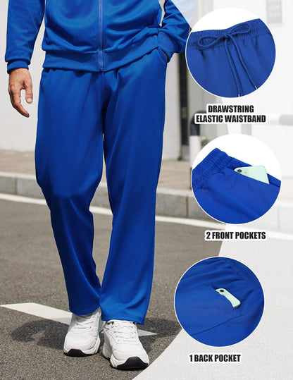 Mens Jogger Sets Casual Full Zip Jogging Sweat Suit Workout Sports Set Sportswear Gym Track Suit